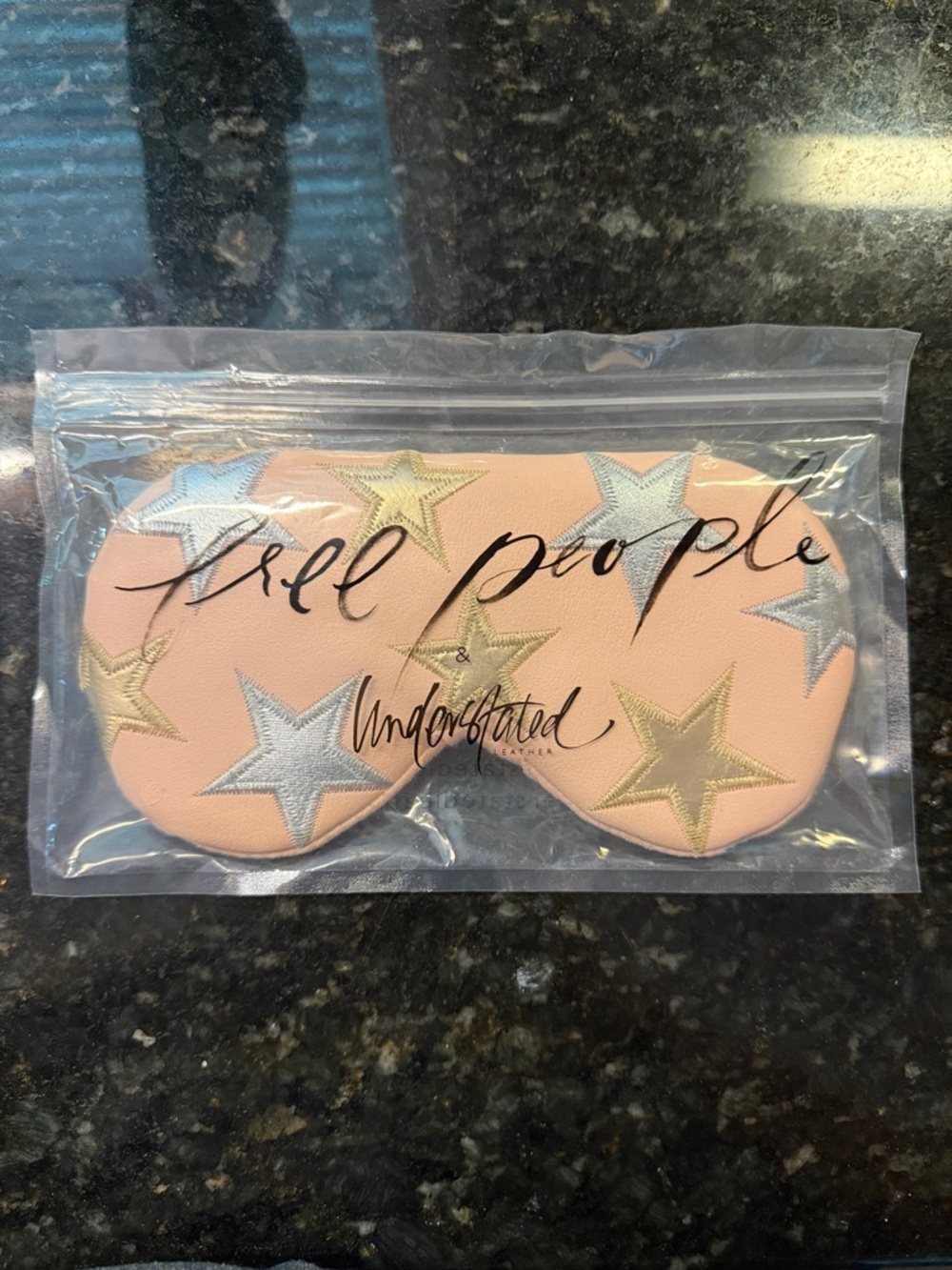 Free People Pink Star Embroidered cooling pack Sleep Mask